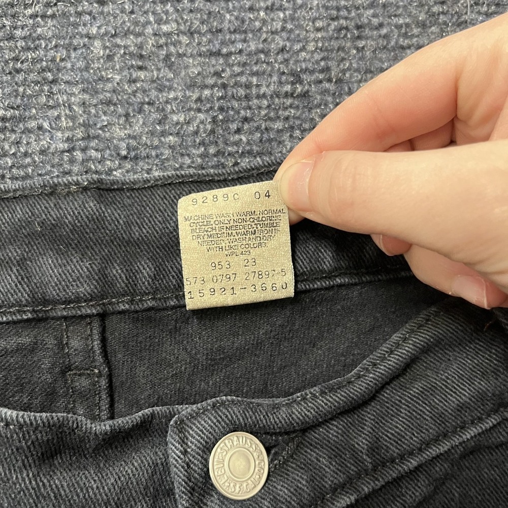 Vintage 90s Levi's 912 Jeans Kids 14‎ Slim Fit Black Tapered Leg Denim USA - Picture 6 of 11